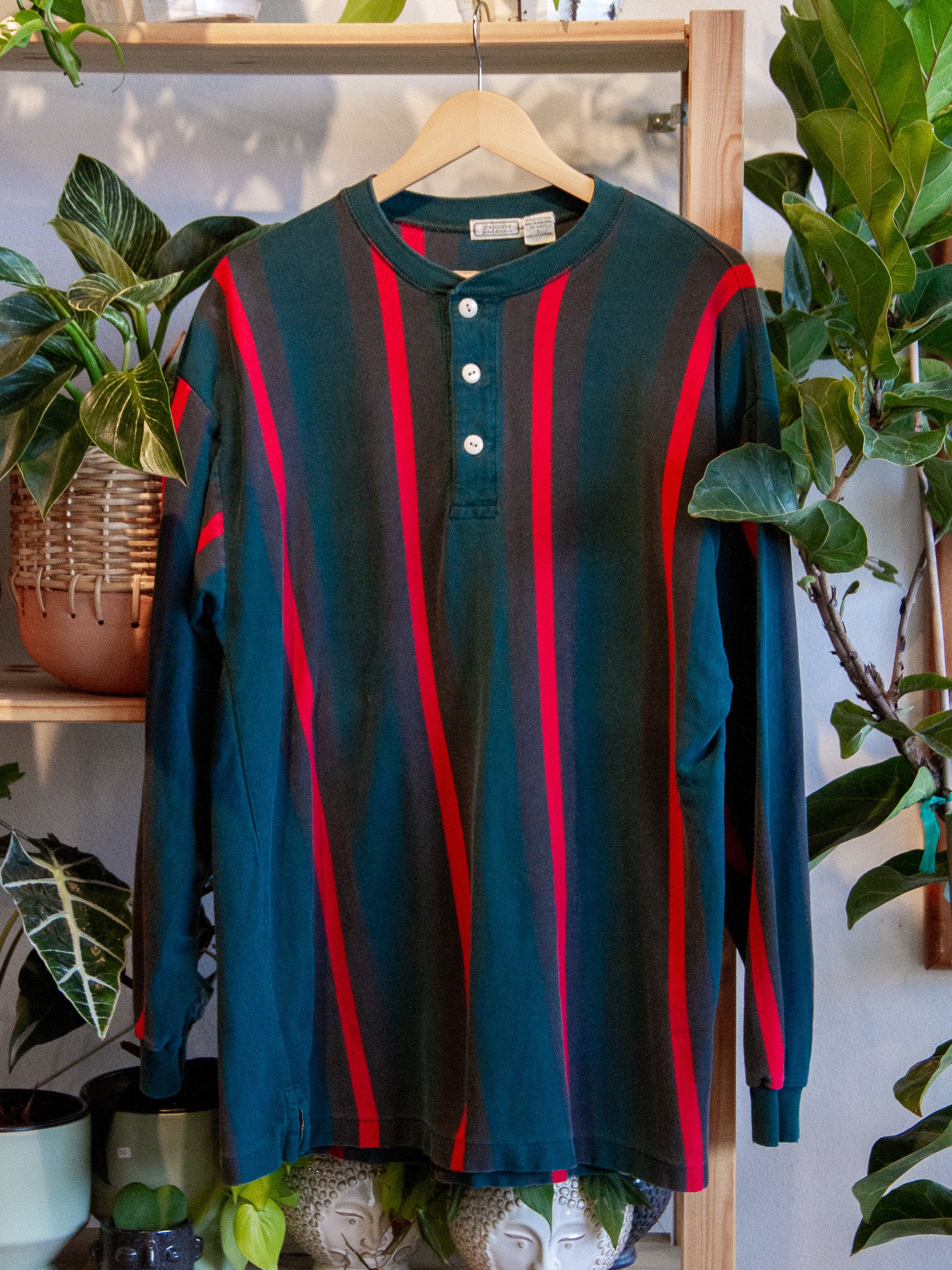 Green and Red Stripe Polo Shirt