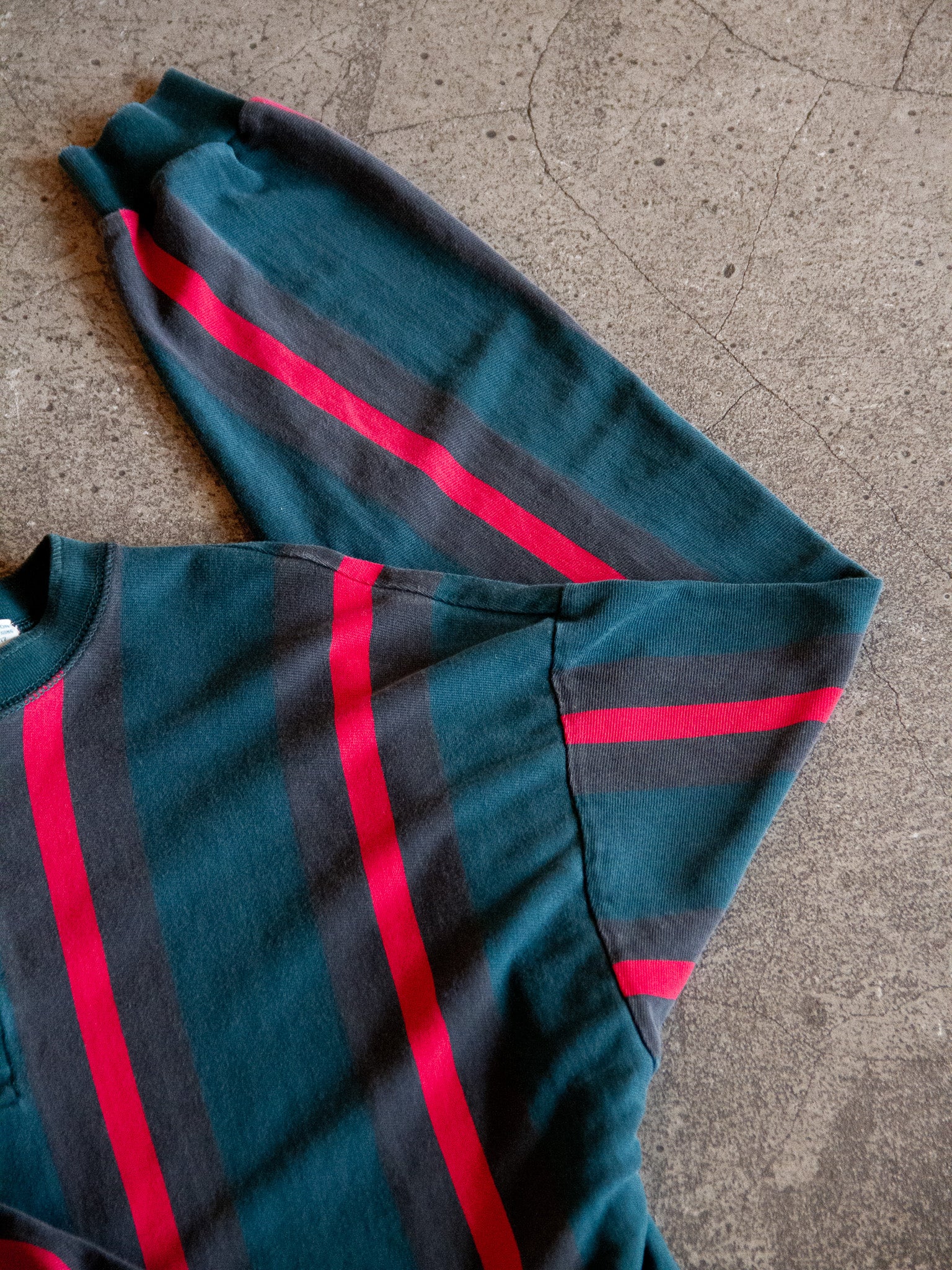 Green and Red Stripe Polo Shirt
