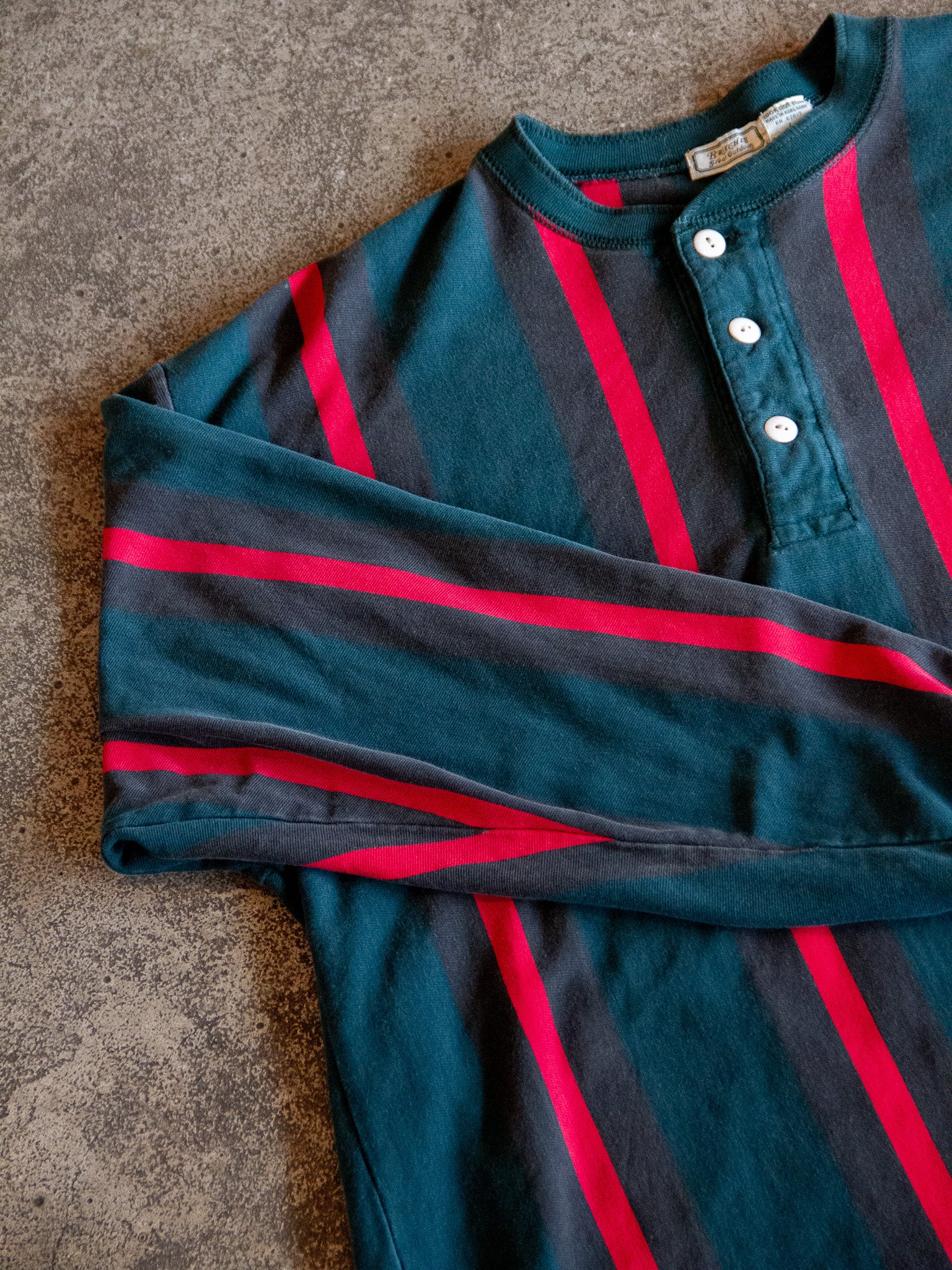 Green and Red Stripe Polo Shirt