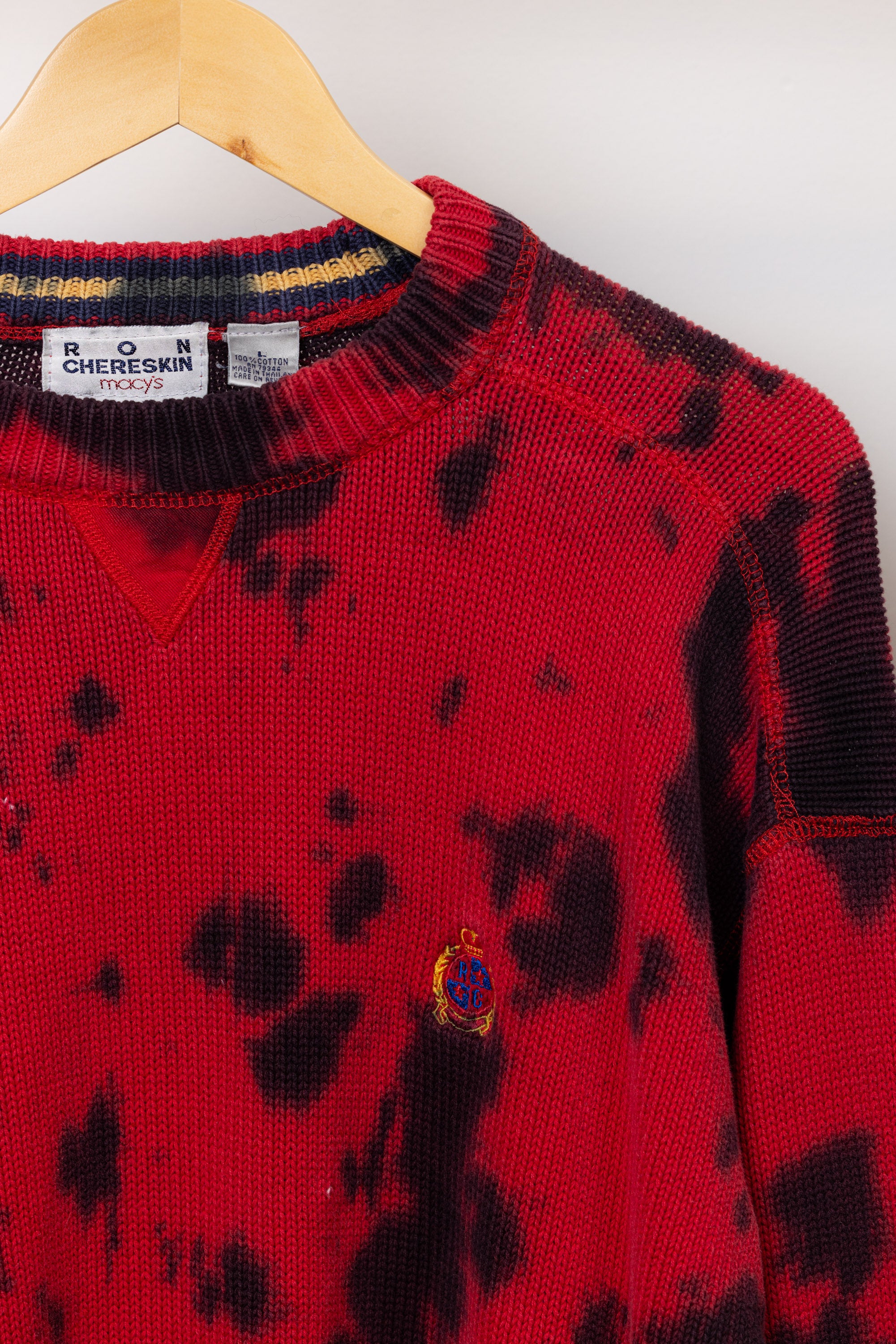 Red Overdye Cotton Knit Sweater | SACHI.LA