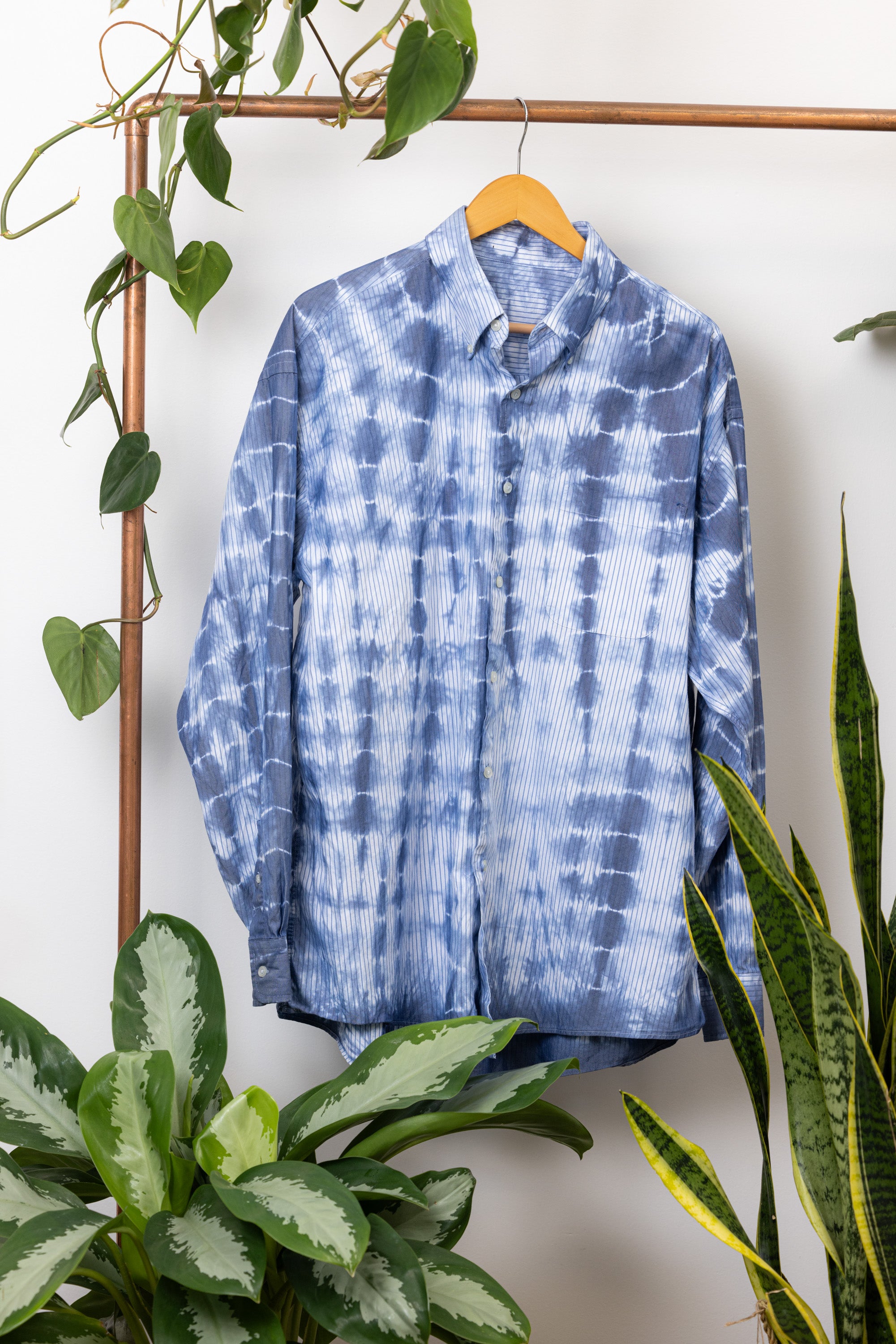 Indigo Dye Button Up Shirt | SACHI.LA