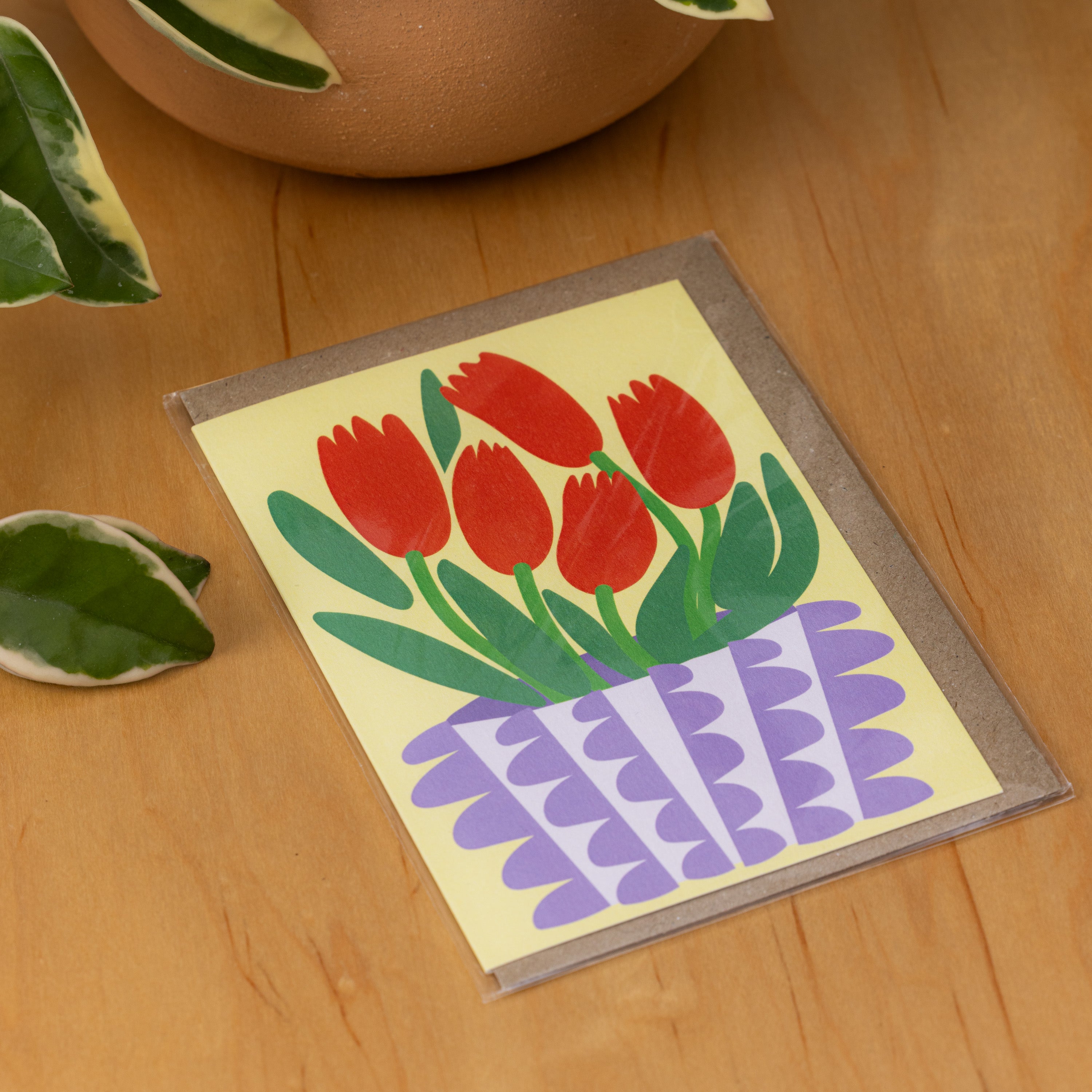 Red Tulips Greeting Card