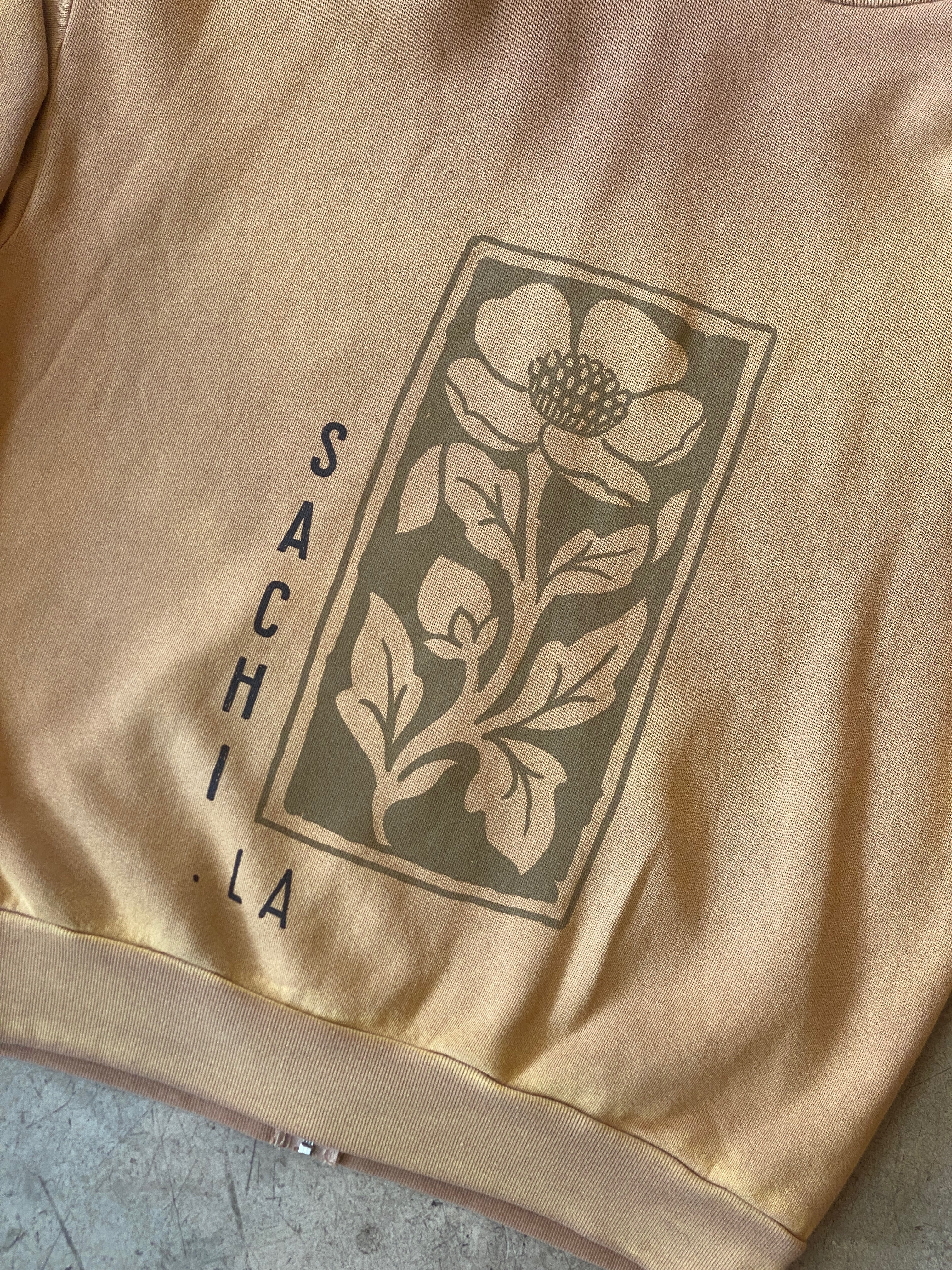 SACHI Stamp Zip Hoodie in Honey